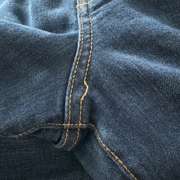 Old Navy SZ 16 Rockstar Jeans Stretch Whiskered Mid-Rise Ankle Zippers Dark Wash - Picture 8 of 11